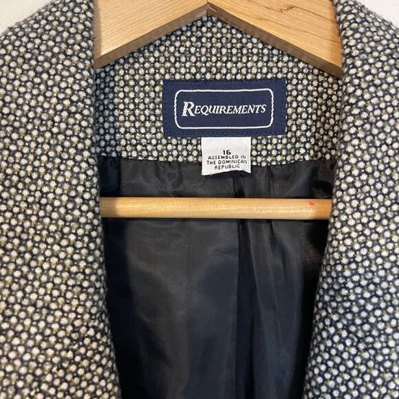 Vintage Requirements Polka Dot Textured Blazer Size 16 - Picture 2 of 6